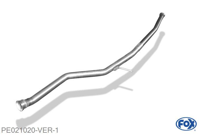 PE021020-VER, Peugeot 206 Limousine/ cc 1.6l 16V 80kW, Voordemper vervangende buis 45mm Buisdiameter Geheel RVS, ohne