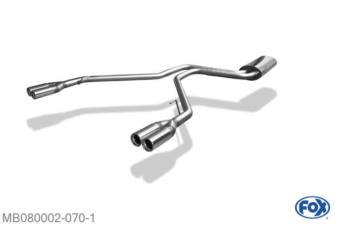 MB080002-070, Mercedes Vito 638 108 CDI 2.2l 60kW 110 CDI 2.2l 75kW 112 CDI 2.2l 90kW 108 D 2.3l 58kW 110 TD 2.3l 72kW, Einddemper met uitgang rechts/links - 2x80mm  Type 13 rechts/links Geheel RVS, Absortie demper, mooie diepe sound, Teilegutachten (eintragungspflichtig)
