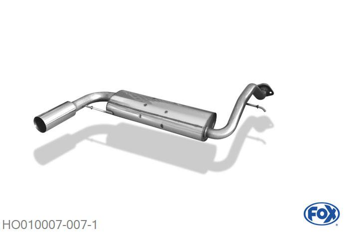 HO010007-007, Honda Civic III/ CRX II EC8/9 ED6/7/9 EE8/9, Einddemper quer - 1x76mm  Type 10 Geheel RVS, Absortie demper, mooie diepe sound, Met E-keur