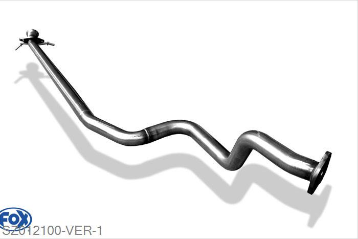 SZ012100-VER, Suzuki Swift Sport IV 1.6l 100kW, Voordemper vervangende buis 50mm Buisdiameter Geheel RVS, ohne