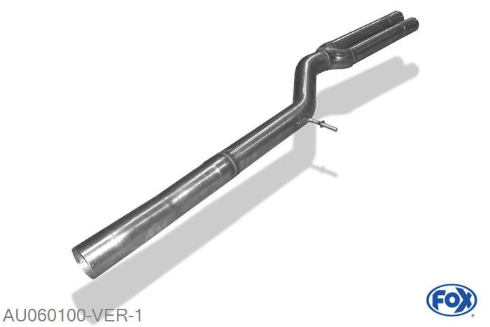 AU060100-VER, Audi RS4 B5 2.7l 280kW, Voordemper vervangende buis 76/2x63,5mm Buisdiameter Geheel RVS, ohne