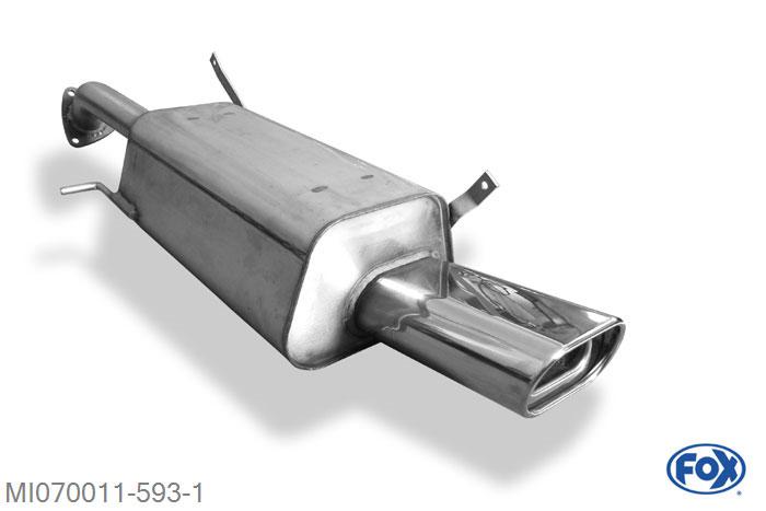 MI070011-593, Mitsubishi Carisma Typ DAO 1.9l D 75kW, Einddemper met eindstuk 135x80mm  Type 53 Geheel RVS, Absortie demper, mooie diepe sound, Met E-keur