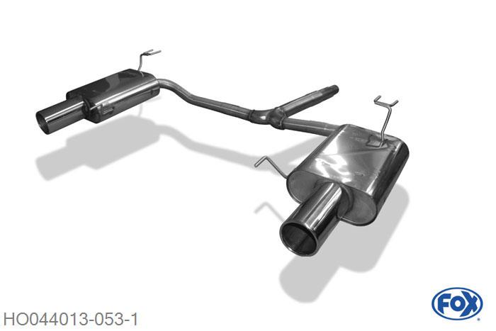 HO044013-053, Honda Accord VIII CU1 Limousine & Tourer 2.0l 115kW (CU1), Einddemper rechts/links - 1x100mm  Type 12 rechts/links 63,5mm/ 50mm Buisdiameter Geheel RVS, Absortie demper, mooie diepe sound, Met E-keur