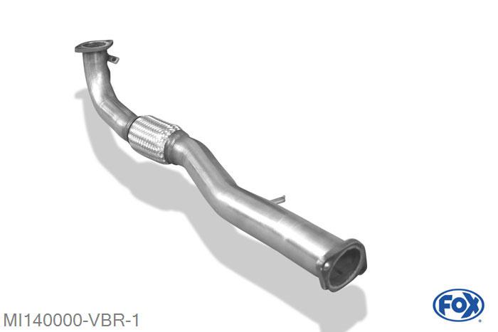 MI140000-VBR, Mitsubishi Lancer Evolution VI 2.0l 206kW, Krummerrohr met flexibel stuk 70mm Buisdiameter Geheel RVS