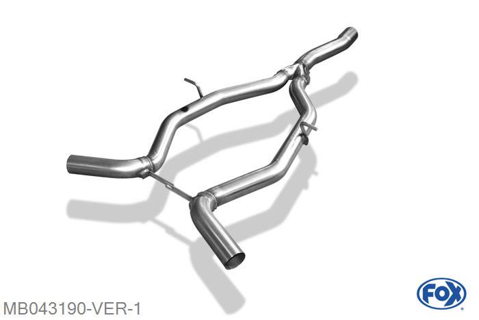 MB043190-VER, Mercedes E-Klasse A207 4-Zylinder Facelift 2.0l 155kW, Voordemper vervangende buis 63,5/ 55mm Buisdiameter Geheel RVS, Zonder goedkeuring