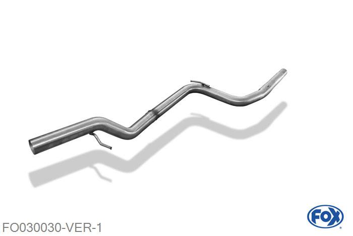 FO030030-VER, Ford Focus I DAW/DBW/DFW/DNW 1,4l 1.4l 55kW, Voordemper vervangende buis 50mm Buisdiameter Geheel RVS, Zonder goedkeuring