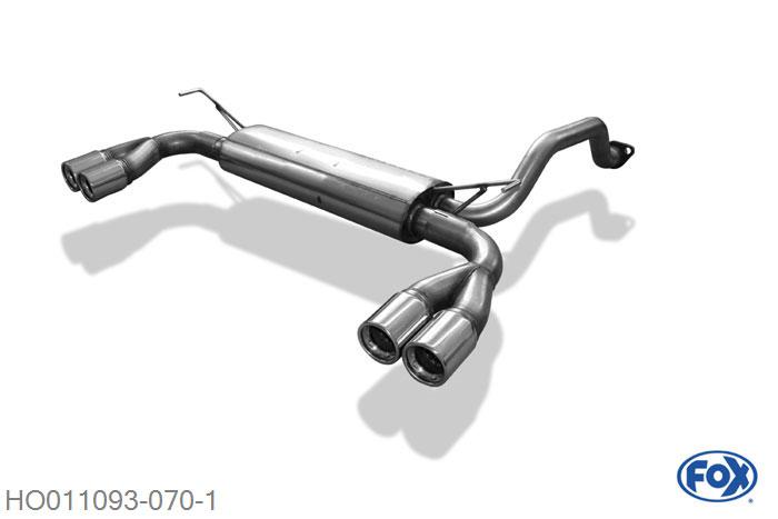 HO011093-070, Honda Civic IV Coupe - EJ2 1.5l 74kW (EJ2), Einddemper  uitgang rechts/links - 2x80mm  Type 13 rechts/links Geheel RVS, Absortie demper, mooie diepe sound, Met E-keur