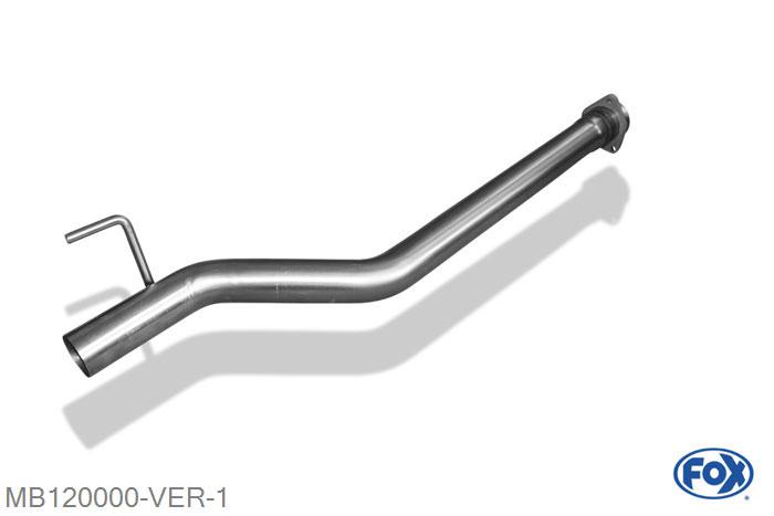 MB120000-VER, Mercedes CLK Typ 208 2.3l K 142/145kW, Voordemper vervangende buis 55mm Buisdiameter Geheel RVS, ohne