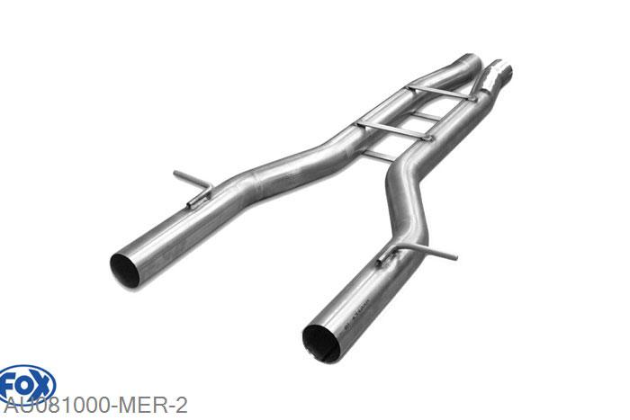 AU081000-MER, Audi A8 Typ 4E 3.7l 206kW 4.2l 246kW 5.2l 331kw, Middendemper vervangende buis O70mm 70mm Buisdiameter Geheel RVS, Zonder goedkeuring