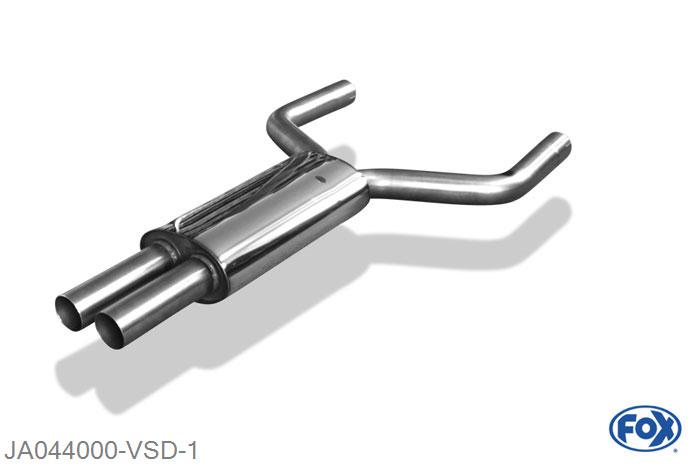 JA044000-VSD, Jaguar XJ 3.5l 190kW 4.2l 219/291kW, Voordemper 63,5mm Buisdiameter Geheel RVS, Absortie demper, mooie diepe sound, Teilegutachten (eintragungspflichtig)