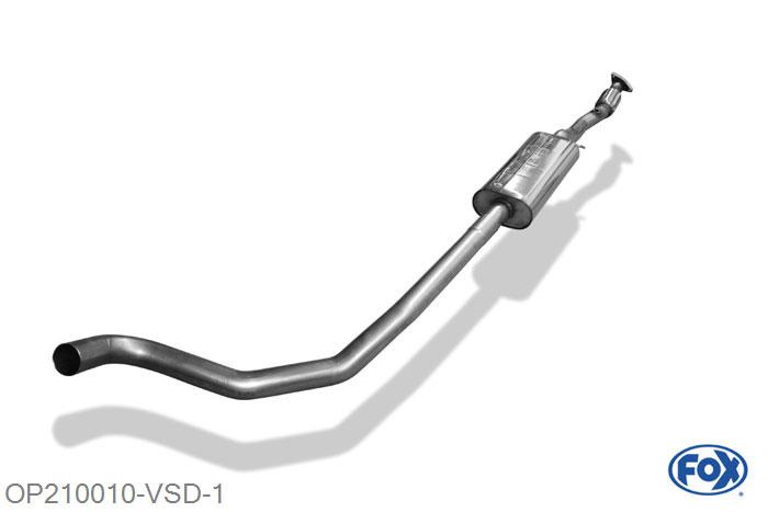 OP210010-VSD, Opel Adam S 1.4l 110kW, Voordemper 55mm Buisdiameter Geheel RVS, Absortie demper, mooie diepe sound, Met E-keur