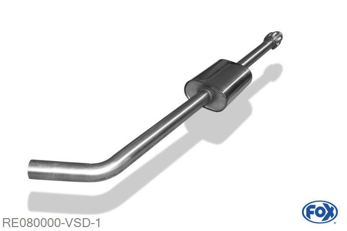 RE080000-VSD, Renault Megane I - Typ BA/EA/DA 1.4l 52/55/70kW 1.6l 55/66/79kW 1.8l 85kW 2.0l 80/84kW 1.9l dTi 47/66/69/72kW, Voordemper Geheel RVS, Absortie demper, mooie diepe sound, Teilegutachten (eintragungspflichtig)