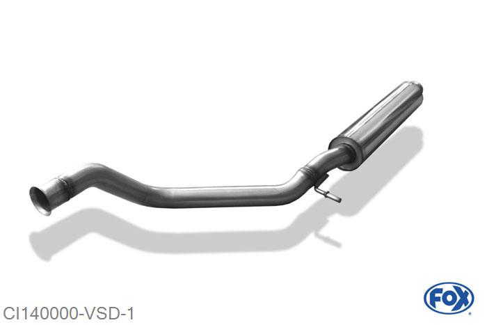 CI140000-VSD, Citroen C4 Coupe 2.0l 130kW, Voordemper 63,5mm Buisdiameter Geheel RVS, Absortie demper, mooie diepe sound, Met E-keur