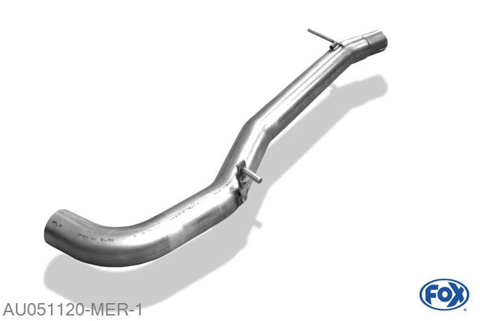 AU051120-MER, Audi A3 Typ 8P quattro + Sportback 1.8l 118kW 2.0l 147kW 3.2l V6 184kW 2.0l TDI 100/103/125kW, Middendemper vervangende buis O70mm 70mm Buisdiameter Geheel RVS, Zonder goedkeuring