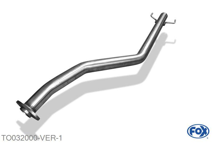 TO032000-VER, Toyota Celica T23 1.8l 105/141kW, Voordemper vervangende buis - Buisdiameter: 63,5mm 63,5mm Buisdiameter Geheel RVS, Zonder goedkeuring