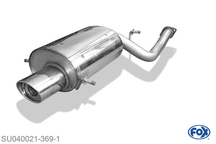SU040021-369, Subaru Impreza GD/ GG - Schragheck & Stufenheck 2.0l 118kW, Einddemper O63,5mm - 129x106mm  Type 33 63,5mm Buisdiameter Geheel RVS, Absortie demper, mooie diepe sound, Met E-keur