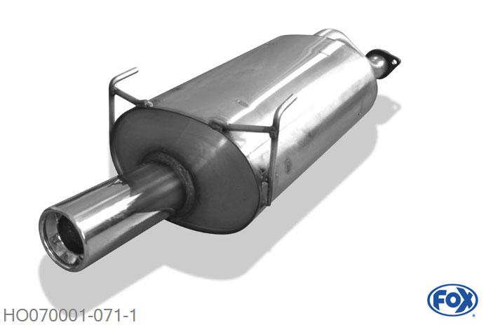 HO070001-071, Honda Integra Type R Typ DC2 1.8l 140kW (DC2), Einddemper met eindstuk 1x90mm  Type 13 55mm Buisdiameter Geheel RVS, Absortie demper, mooie diepe sound, Teilegutachten (eintragungspflichtig)