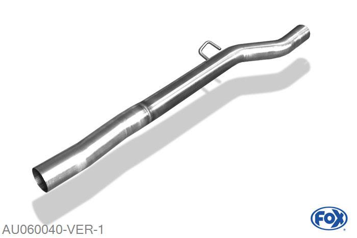 AU060040-VER, Audi A4/ S4 Typ B5 quattro 1.8l T 110/132kW 2.4l 120kW 2.6l 110kW 2.7l T 169/195kW 2.8l 128/142kW 1.9l TDI 81/85kW 2.5l TDI 110kW, Voordemper vervangende buis O70mm zonder TUV 70mm Buisdiameter Geheel RVS, Zonder goedkeuring