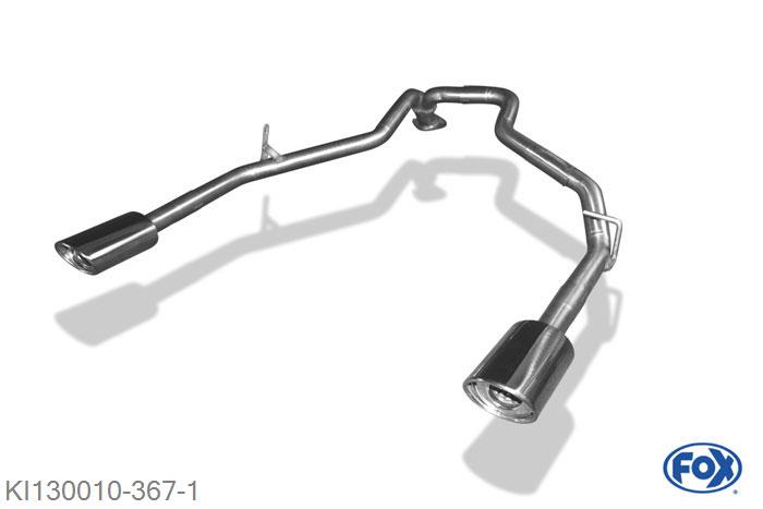 KI130010-367, Kia Sorento Typ JC Facelift 2.5l CRDi 120/125kW, Endrohrgeweih uitgang rechts/links - 115x85mm  Type 33 rechts/links Geheel RVS, Met E-keur
