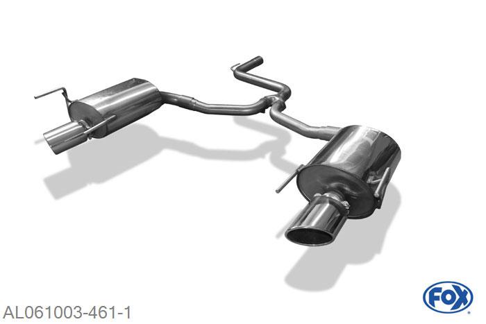AL061003-461, Alfa Romeo 159/ Alfa Romeo 159 Sportwagon 1.8l 103kW 1.9l 118kW, Einddemper rechts/links - 115x85mm  Type 38 rechts/links 55mm Buisdiameter Geheel RVS, Absortie demper, mooie diepe sound, Met E-keur