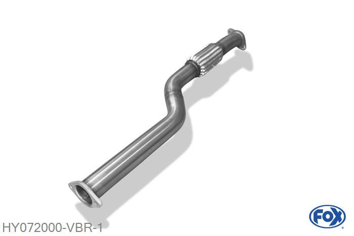 HY072000-VBR, Hyundai Coupe Typ GK 2.0l 105kW, Vorderrohr met flexibel stuk O63,5 63,5mm Buisdiameter Geheel RVS, Zonder goedkeuring