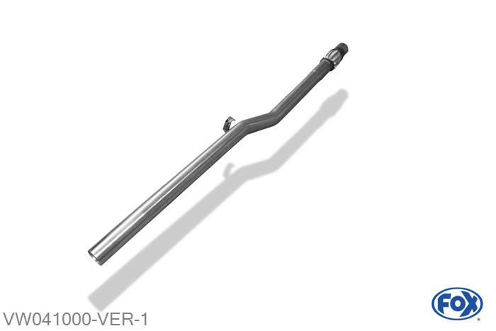 VW041000-VER, VW Polo 86C 0.9l 29kW 1.0l 29/33kW 1.1l 37KW 1.3l 40/44/47/55kW 1.3l D 33/35kW, Voordemper vervangende buis 45mm Buisdiameter Geheel RVS, Zonder goedkeuring