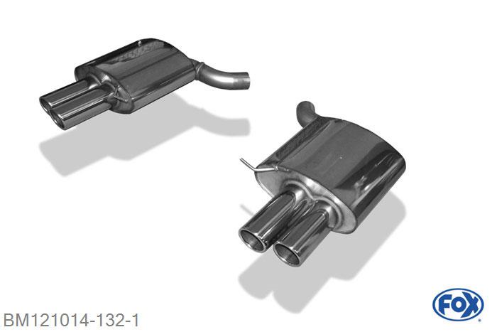BM121014-132, BMW F12/F13/F06 - 640i mit M-Paket 3.0l 235kW, Einddemper rechts/links - 2x90mm  Type 16 rechts/links 70mm Buisdiameter Geheel RVS, Absortie demper, mooie diepe sound, Met E-keur