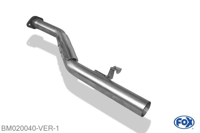 BM020040-VER, BMW E30 318is 1.8l 100kW, Voordemper vervangende buis 63,5mm Buisdiameter Geheel RVS, Zonder goedkeuring