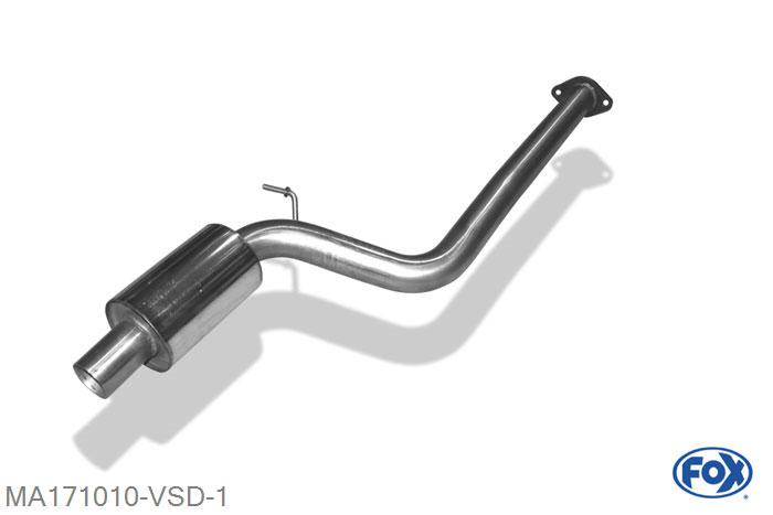 MA171010-VSD, Mazda 3 BL - Diesel 2.2l D 110/136kW, Voordemper 63,5mm Buisdiameter Geheel RVS, Absortie demper, mooie diepe sound, Met E-keur