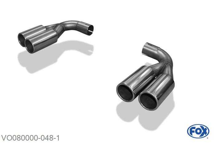 VO080000-048, Volvo XC60 2.4l D 120/136/151/158kW, Endrohre rechts/links passend op den originele Einddemper - 2x76mm  Type 13 rechts/links 50mm Buisdiameter Geheel RVS, ABE (eintragungsfrei)