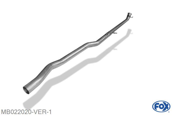 MB022020-VER, Mercedes A-Klasse A250 - 176 4-matic 2.0l 155kW, Voordemper vervangende buis 63,5mm Buisdiameter Geheel RVS, Zonder goedkeuring