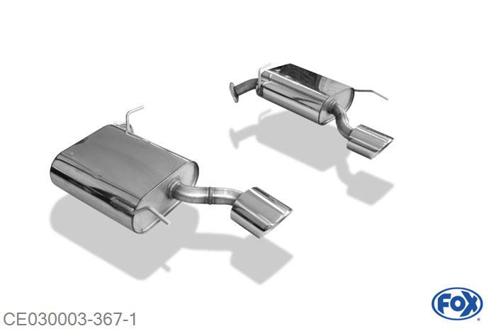CE030003-367, Chevrolet Captiva KLAC 2.4l 100/103kW 2.0l D 110kW, Einddemper rechts/links - 115x85mm  Type 33 rechts/links Geheel RVS, Absortie demper, mooie diepe sound, Met E-keur