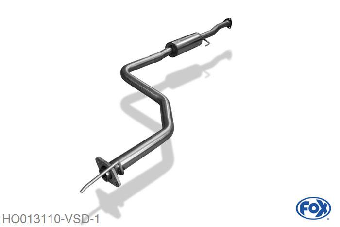 HO013110-VSD, Honda Civic VI Aerodeck MC2 1.8l 124kW, Voordemper 50mm Buisdiameter Geheel RVS, Absortie demper, mooie diepe sound, EG Gutachten (eintragungsfrei)