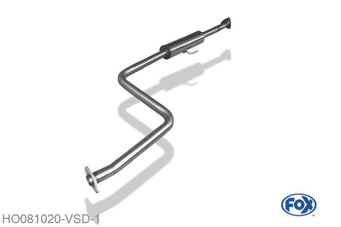 HO081020-VSD, Honda Prelude IV BB9 2.0l 98kW, Voordemper Geheel RVS, Absortie demper, mooie diepe sound, Met E-keur