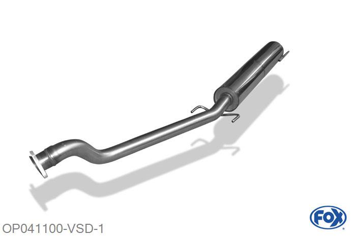 OP041100-VSD, Opel Astra G OPC Limo + Caravan 2.0l 118/141/147kW, Voordemper 55mm Buisdiameter Geheel RVS, Absortie demper, mooie diepe sound, Teilegutachten (eintragungspflichtig)