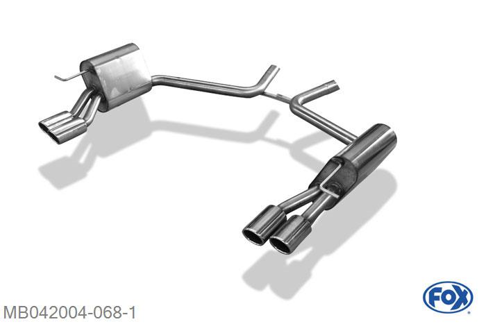 MB042004-068, Mercedes E-Klasse W211 Limousine 1.8l 120kW 2.6l 130kW 3.2l 165kW 3.5l 200/215kW 5.0l 225kW 2.8l CDI 130kW 3.0l CDI 140/165kW 3.2l CDI 130/150kW 4.0l CDI 191kW, Einddemper rechts/links - 2x76mm  Type 13 rechts/links 55mm Buisdiameter Geheel RVS, Absortie demper, mooie diepe sound, Met E-keur