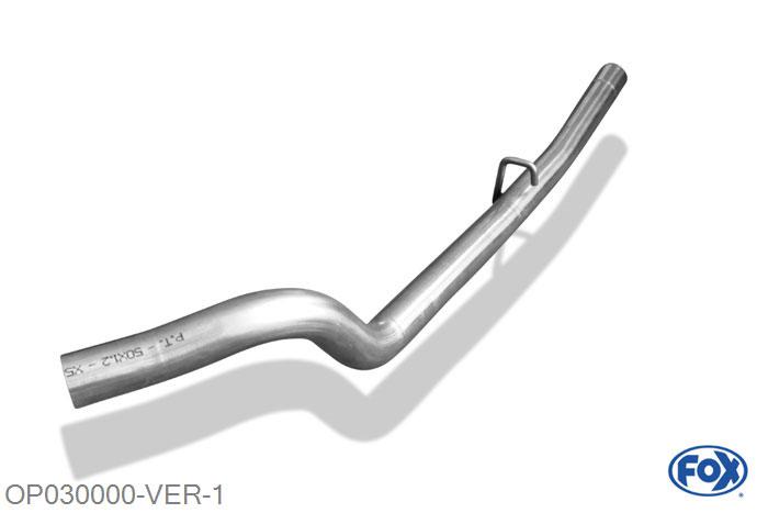 OP030000-VER, Opel Corsa A-CC 1.2l 33/38/40kW 1.3l 44/51kW 1.4l 44/53/60kW, Voordemper vervangende buis 45mm Buisdiameter Geheel RVS, Zonder goedkeuring
