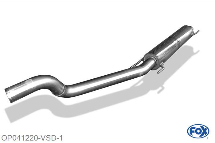 OP041220-VSD, Opel Astra G Coupe Turbo 2.0l T 140/141/147kW, Voordemper 70mm Buisdiameter Geheel RVS, Absortie demper, mooie diepe sound, Teilegutachten (eintragungspflichtig)