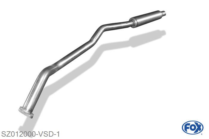 SZ012000-VSD, Suzuki Swift Sport III - SG 1.6l 92kW, Voordemper 50mm Buisdiameter Geheel RVS, Absortie demper, mooie diepe sound, Met E-keur