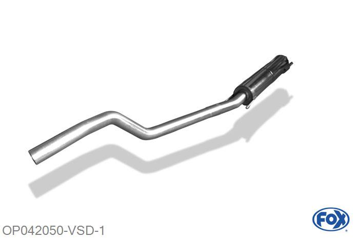 OP042050-VSD, Opel Astra H Caravan 1.6l Turbo 132kW 2.0l Turbo 125/147kW, Voordemper - Buisdiameter 63,5mm 63,5mm Buisdiameter Geheel RVS, Absortie demper, mooie diepe sound, Met E-keur