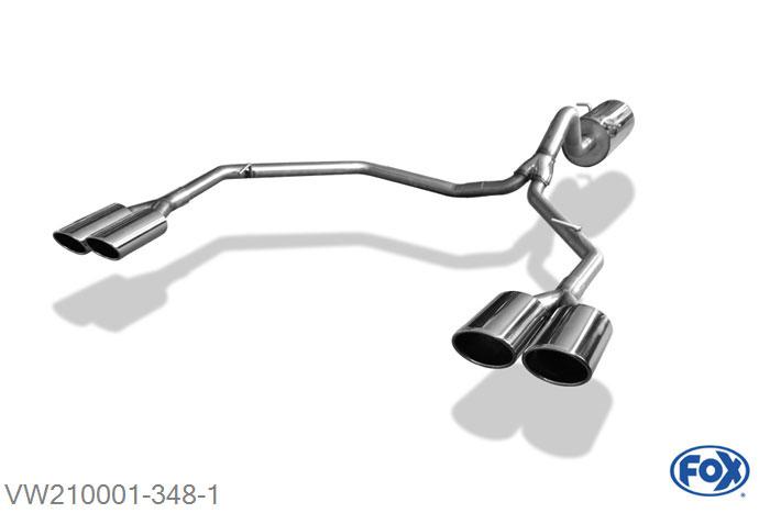VW210001-348, VW Amarok 4x4 2.0l TDI 90/120/132kW 3.0l TDI 150/165KW, Einddemper met uitgang rechts/links - 2x115x85mm  Type 32 rechts/links 63,5mm Buisdiameter Geheel RVS, Absortie demper, mooie diepe sound, Met E-keur