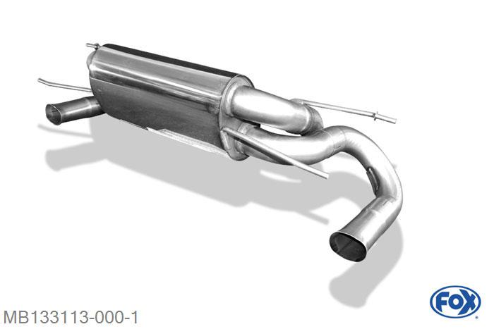 MB133113-000, Mercedes SLS - C197 6.2l 420kW, Einddemper met uitgang rechts/links O70mm - Endrohre nicht sichtbar 70mm Buisdiameter Geheel RVS, Absortie demper, mooie diepe sound, Zonder goedkeuring