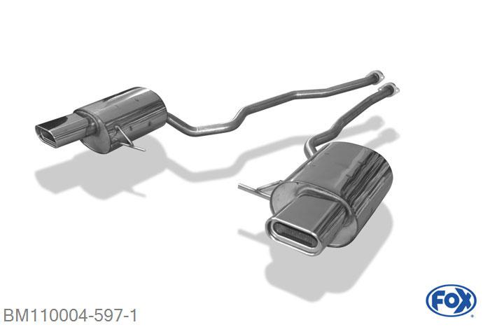 BM110004-597, BMW X5 E53 3.0l 163/170kW 4.4l 210kW 3.0l D 135/155/160kW, Einddemper rechts/links - 160x80mm  Type 53 rechts/links Geheel RVS, Absortie demper, mooie diepe sound, Met E-keur