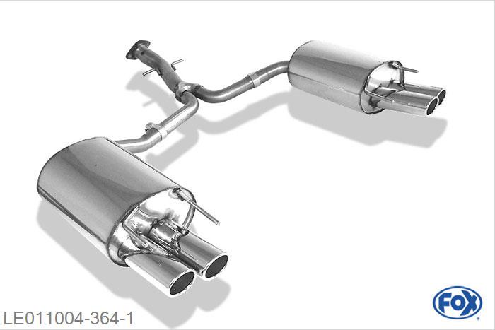 LE011004-364, Lexus IS 250 2.5l 153kW, Einddemper rechts/links - 2x88x74mm  Type 33 rechts/links 63mm auf 2x55mm Buisdiameter Geheel RVS, Absortie demper, mooie diepe sound, Met E-keur