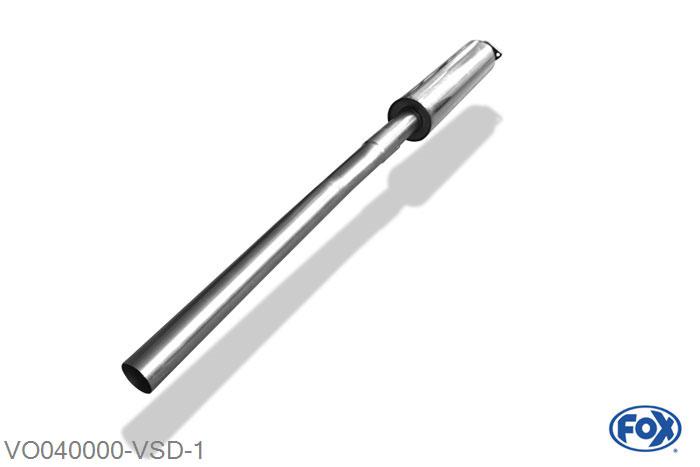 VO040000-VSD, Volvo S60 2.4l D 93/96/120/136kW, Voordemper 63,5mm Buisdiameter Geheel RVS, Absortie demper, mooie diepe sound, Met E-keur