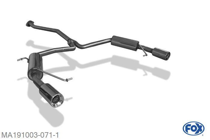 MA191003-071, Mazda 6 Typ GH Diesel 2.2l D 132kW, Einddemper rechts/links - 1x90mm  Type 13 rechts/links 55/ 2x50 Buisdiameter Geheel RVS, Absortie demper, mooie diepe sound, Met E-keur