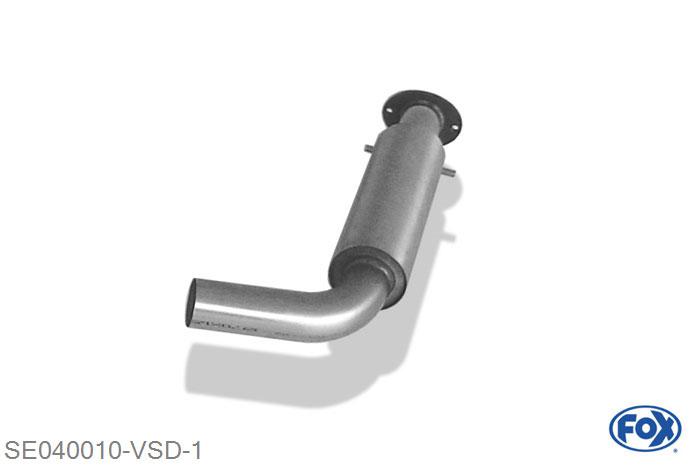 SE040010-VSD, Seat Leon Cupra R Typ 1M 1.8l T 154/165kW, Voordemper O70mm 70mm Buisdiameter Geheel RVS, Absortie demper, mooie diepe sound, Teilegutachten (eintragungspflichtig)