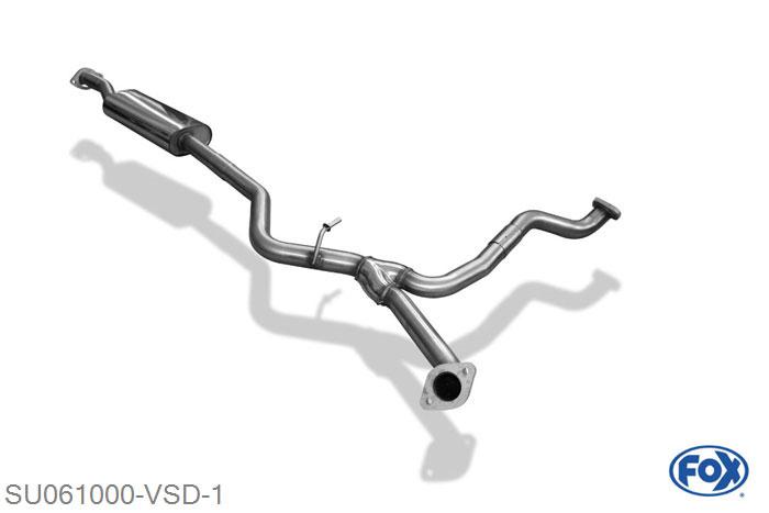 SU061000-VSD, Subaru Outback/ Legacy Outback 3,0l - BL/ BP, Voordemper 55mm Buisdiameter Geheel RVS, Absortie demper, mooie diepe sound, Met E-keur