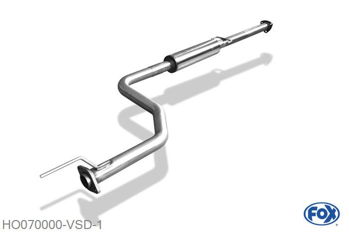 HO070000-VSD, Honda Integra Type R Typ DC2 1.8l 140kW (DC2), Voordemper 55mm Buisdiameter Geheel RVS, Absortie demper, mooie diepe sound, Teilegutachten (eintragungspflichtig)