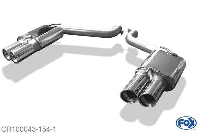 CR100043-154, Chrysler 300C SRT8 6.1l SRT8 317kW, Einddemper rechts/links - 2x100mm  Type 17 rechts/links 76mm Buisdiameter Geheel RVS, Absortie demper, mooie diepe sound, Met E-keur